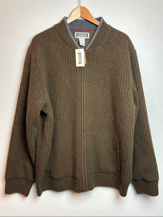 Duluth Trading Co Other - NWT Duluth Trading Co Men’s XL Shetland Wool Windproof Zip Sweater Olive Green